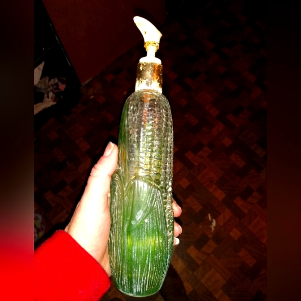 Vintage Avon Glass Corn Cob Lotion Dispenser